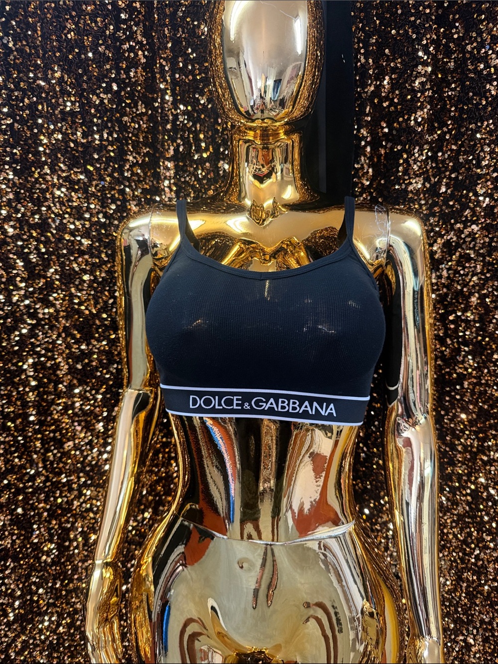 Dolce & Gabbana Black Logo Crop Bralette